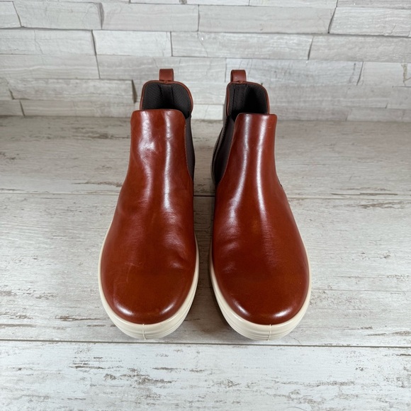 ECCO Soft 7 Chelsea Boot Sneaker Cognac Brown Leather Pull On EU 40 Size 9-9.5 - Picture 4 of 14